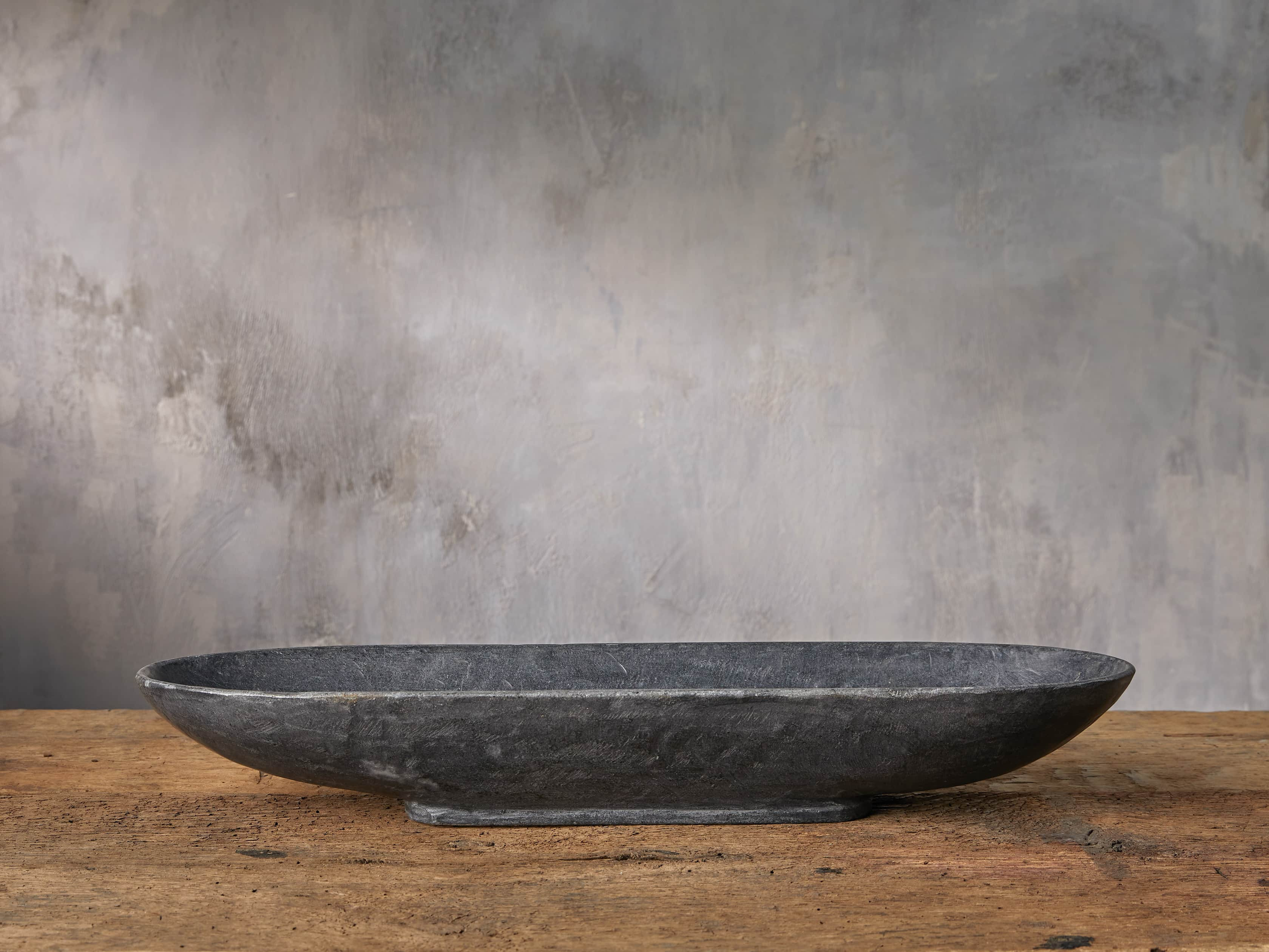 Black Marble Oval Bowl | Arhaus