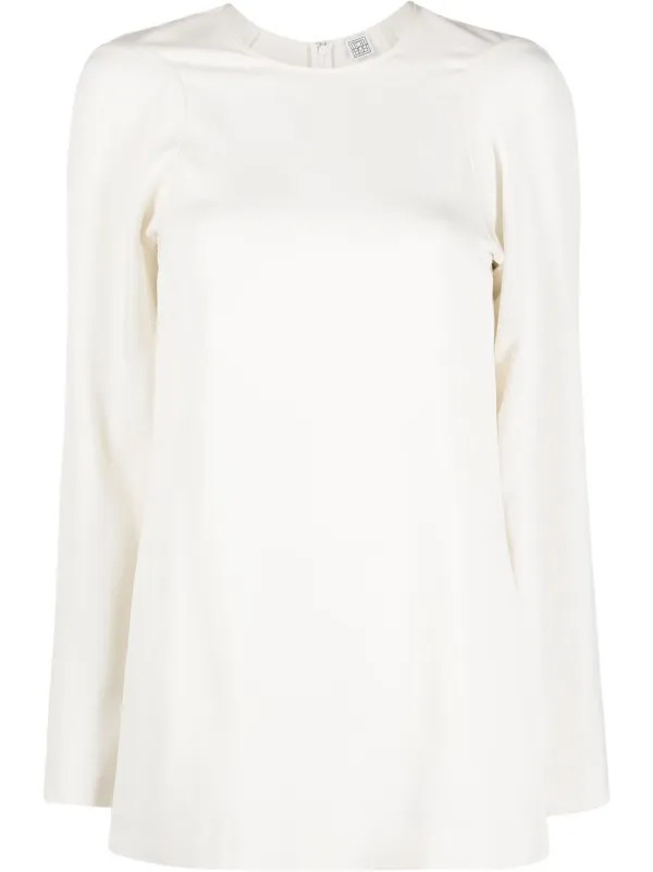 TOTEME slouched-shoulder long-sleeve Blouse - Farfetch | Farfetch Global