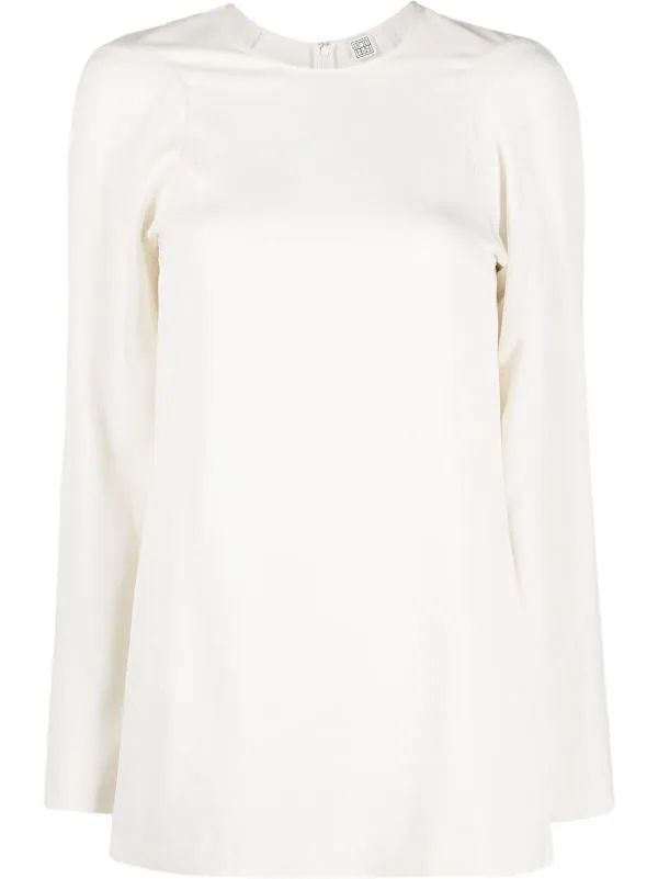 TOTEME slouched-shoulder long-sleeve Blouse - Farfetch | Farfetch Global