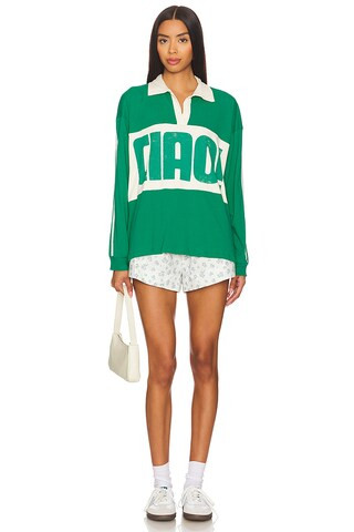 Ciao Rugby Long Sleeve Top in Jade & White | Revolve Clothing (Global)