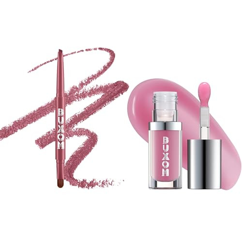 Buxom Full On Glossy Lip Oil in Dolly Power Line Plumping Lip Liner in Dangerous Dolly | Amazon (US)