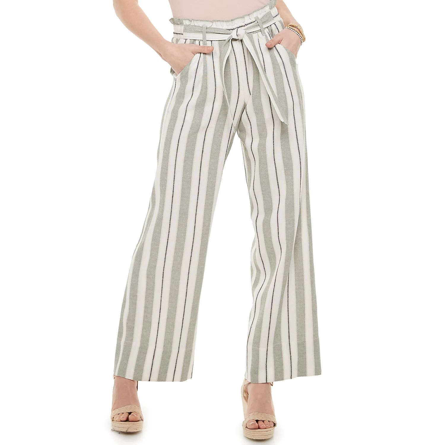 Juniors' Rewind Paper Bag Waist Palazzo Pants | Kohl's