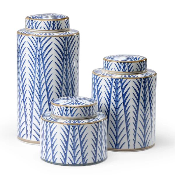 Wildwood Blue Fronds Canister Set Of 2 | Paynes Gray