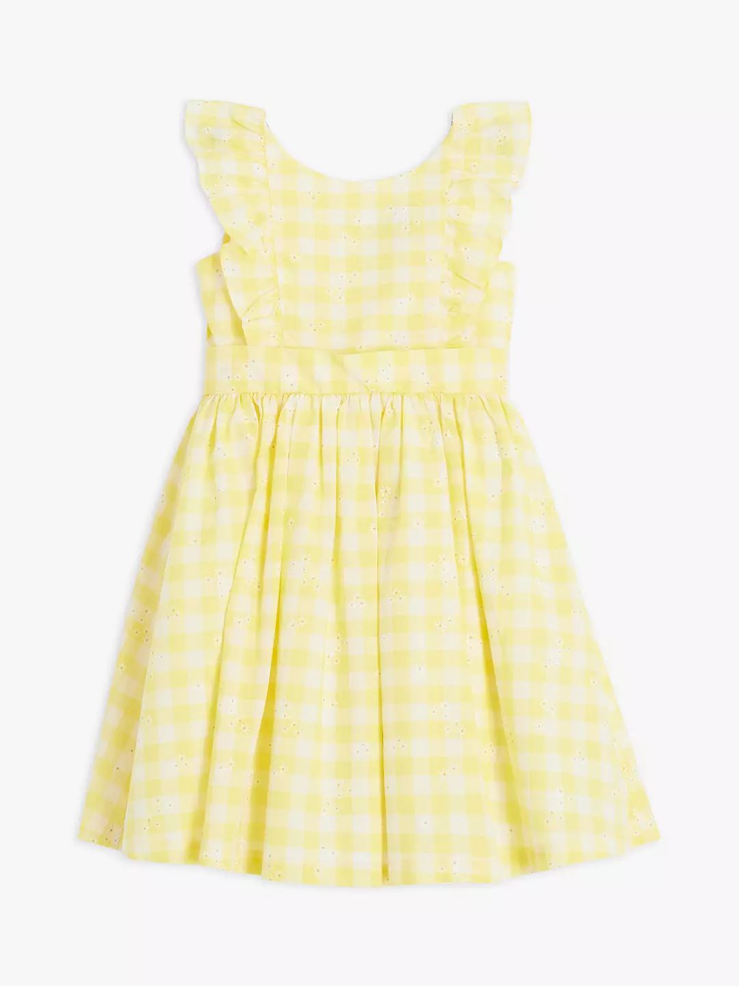 John Lewis & Partners Heirloom Collection Gingham Smocked Dress, Lemon Drop | John Lewis (UK)