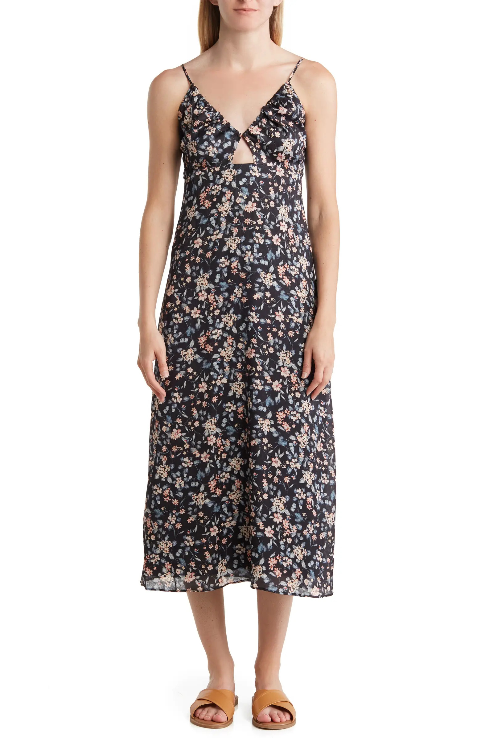 Avery Floral Keyhole Midi Dress | Nordstrom Rack