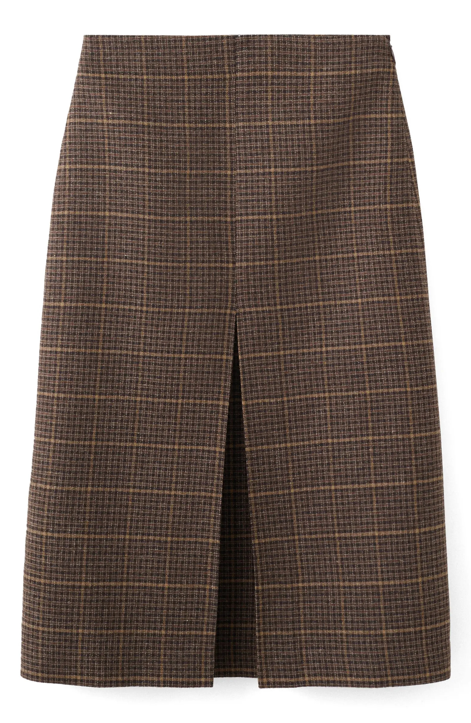 Check Pleat Front Midi Skirt | Nordstrom