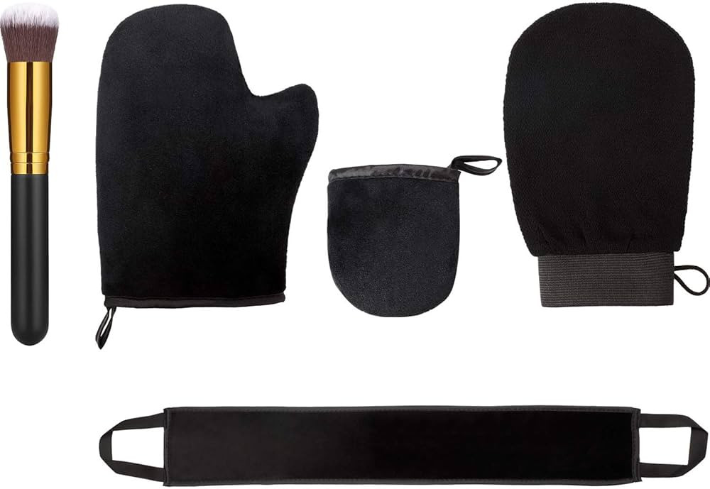5 Pieces Self Tanning Mitt Applicator Kit, Includes Exfoliating Glove, Tanning Mitt, Mini Face Mi... | Amazon (US)
