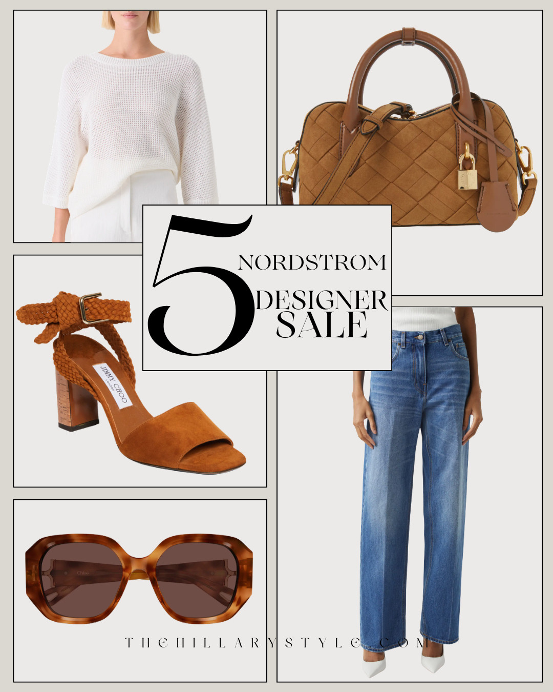 5 Nordstrom Designer Sale Essentials

Building the ultimate quiet luxury wardrobe with these incredible finds from the Nordstrom Designer Sale! This capsule collection features timeless, elevated essentials: a classic white textured sweater, flattering wide-leg denim, statement tortoise sunglasses, a gorgeous woven suede satchel, and the perfect Jimmy Choo block heel sandals. These high-end investment pieces blend seamlessly for an effortless, chic look. Grab them on sale before they sell out!

#TheHillaryStyle #nordstrom #nordstromsale #designersale #quietluxury #capsulewardrobe #summeroutfits #designerbags #jimmychoo #denimstyle #everydaychic 

 

#LTKootd #LTKSeasonal #LTKSaleAlert