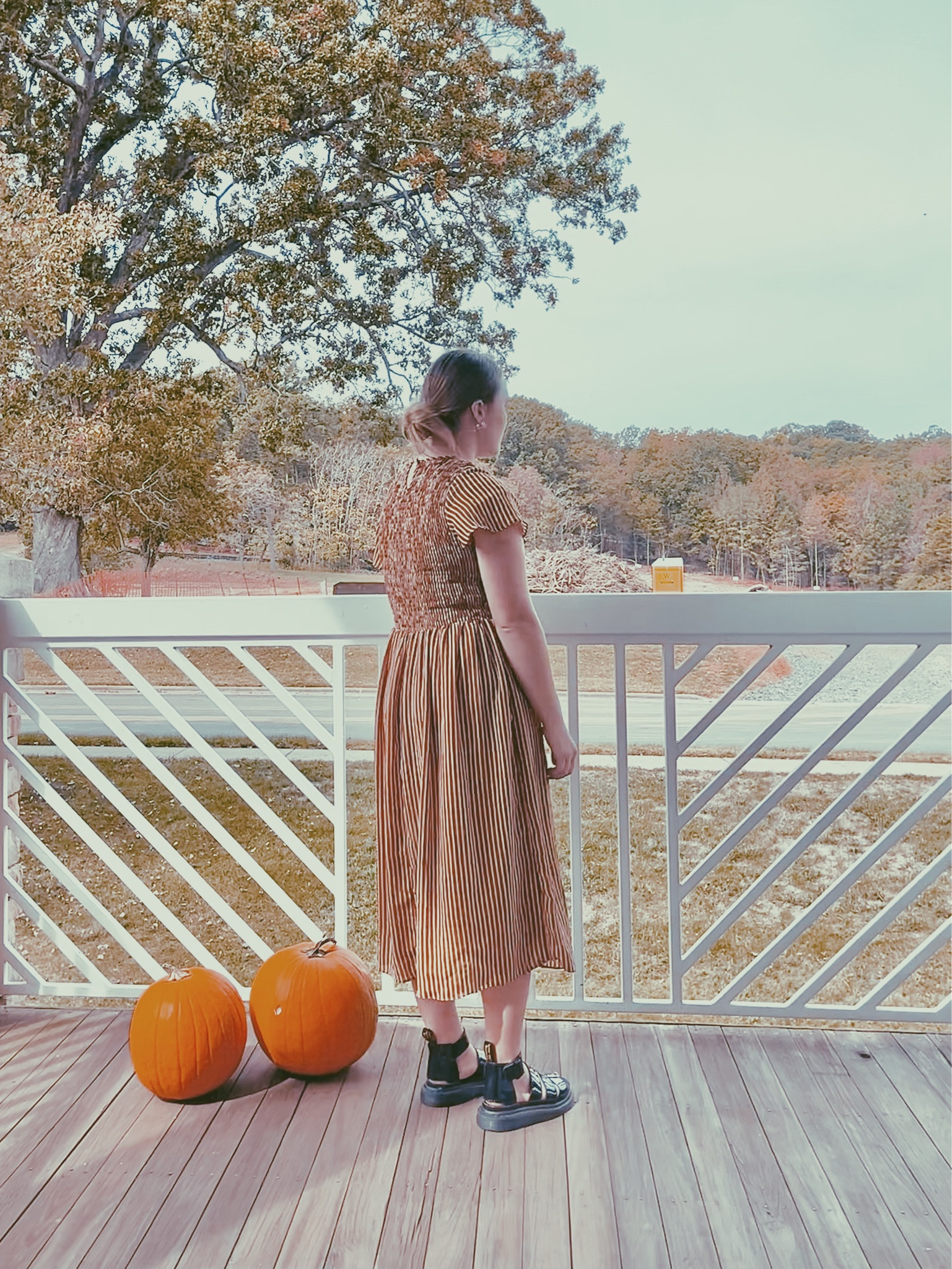 Fall outfit dress brown striped doc marten gladiator sandals pumpkin seasonal church outfit wedding guest 

#LTKshoecrush #LTKstyletip #LTKSeasonal