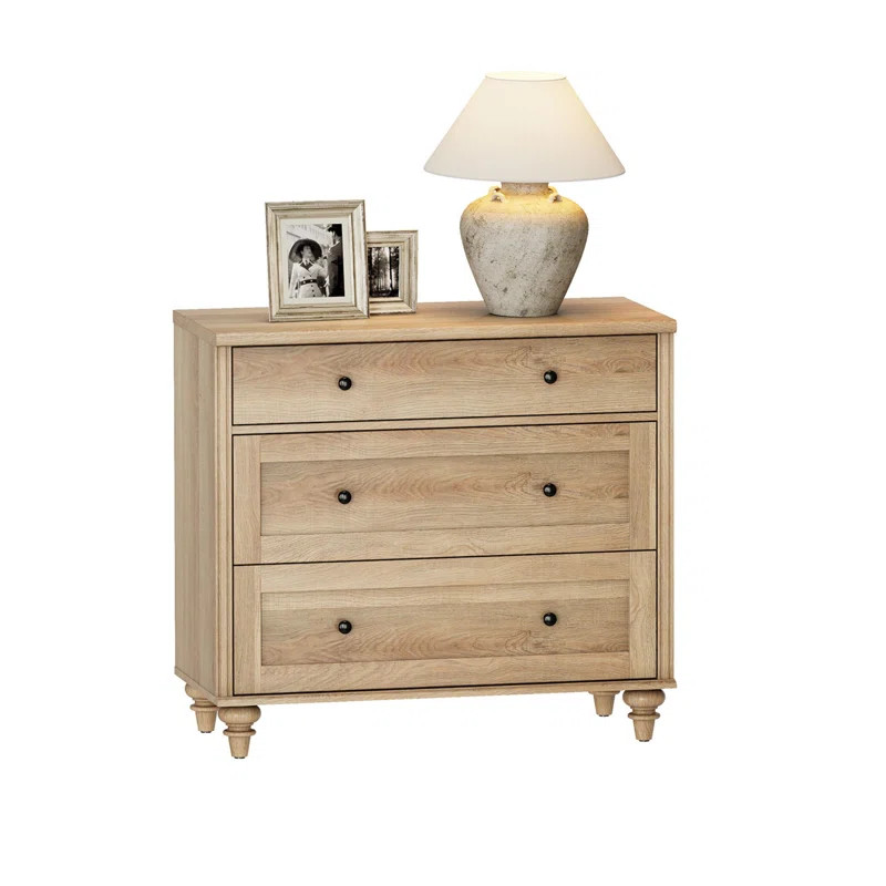 Nightstand For Bedroom With 3 Drawers, Mid Century Modern Wooden Closet Storage Organizer | Wayfair North America