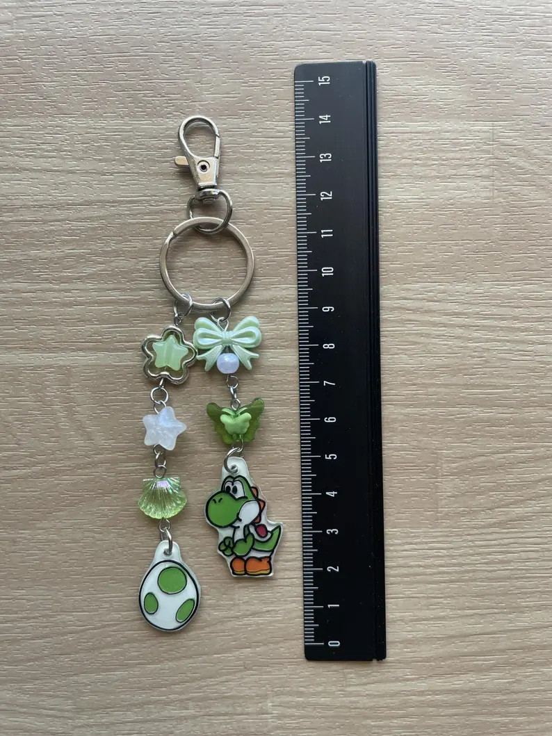 Super Mario Yoshi With Egg Charm Beaded Keychain - Etsy | Etsy (US)
