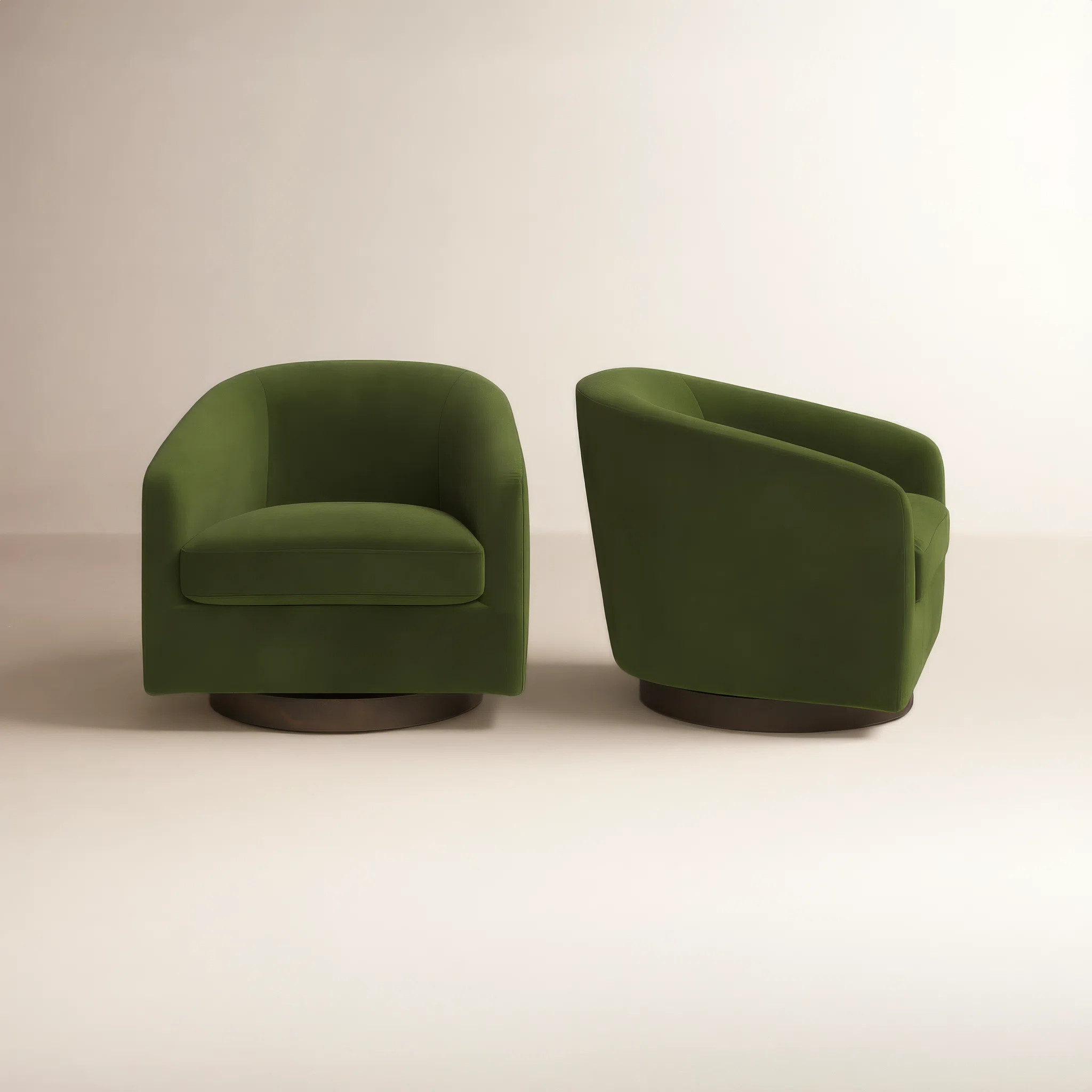 Bennett Upholstered Swivel Barrel Chair (Set of 2) | Wayfair North America