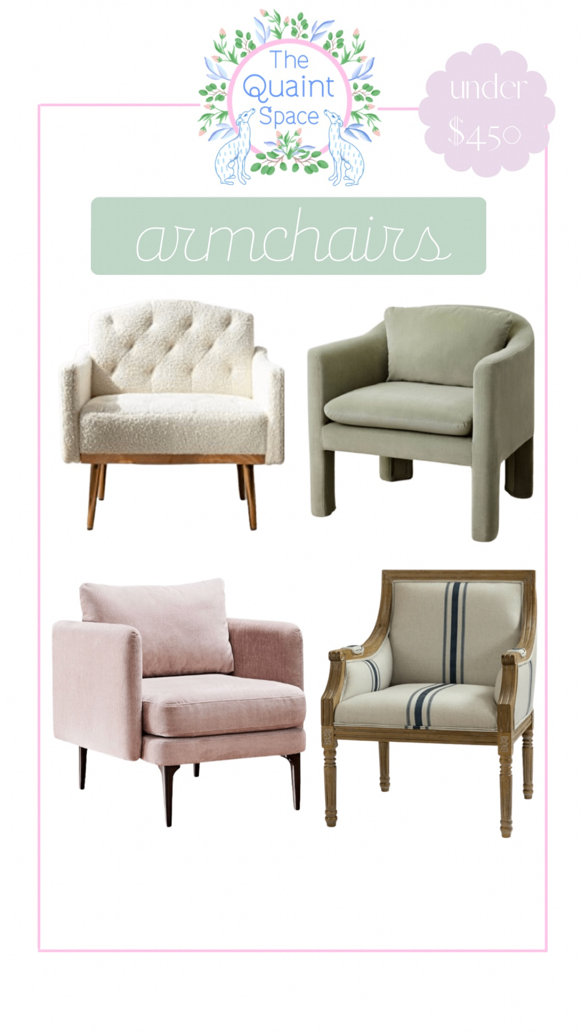 Armchairs under $450!

#LTKfamily #LTKstyletip #LTKhome