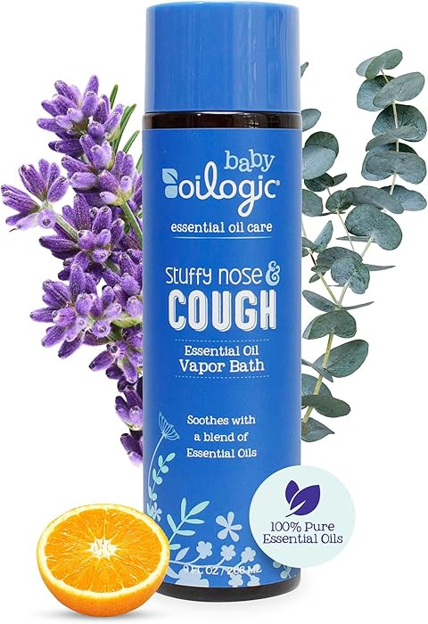 Oilogic Stuffy Nose and Cough Vapor Bath Relief for Babies & Toddlers, Essential Oil Breathe Blen... | Amazon (US)
