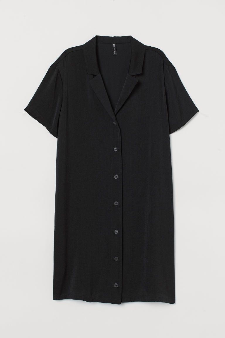 H & M - Short Shirt Dress - Black | H&M (US + CA)