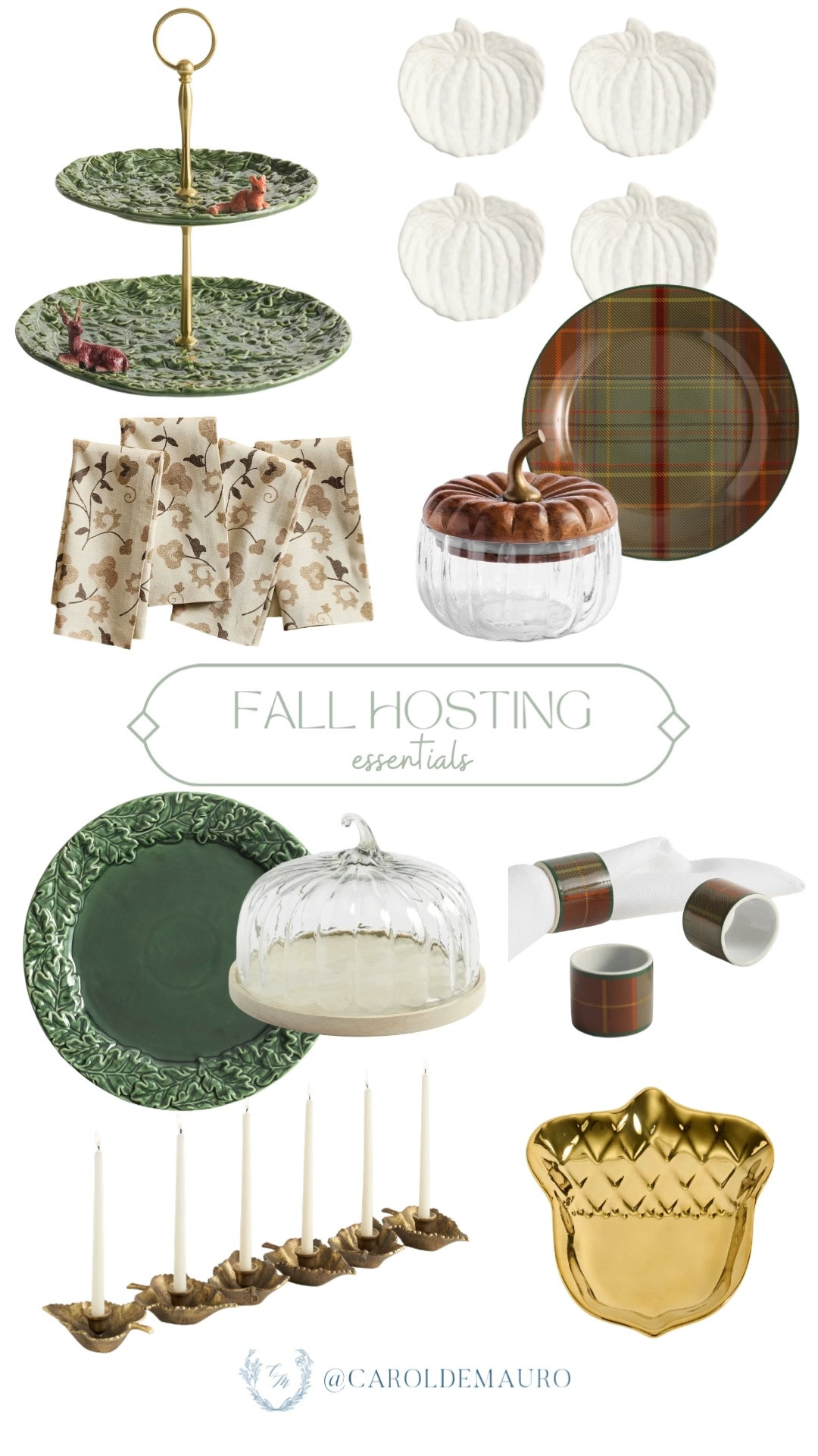 Setting the table for fall has never been prettier! These plaid chargers, pumpkin platter, and brass candle holders make hosting feel so festive.

fall hosting, tablescape, fall tablesetting, pumpkin decor, napkin rings, holiday hosting, autumn entertaining, thanksgiving

#LTKootd