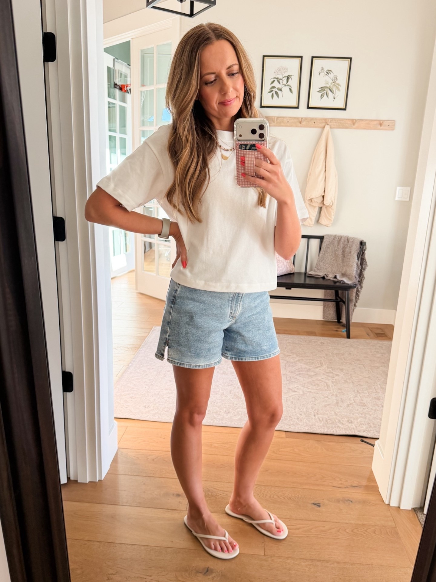 The perfect $15 tee from Target for spring and summer! Comes in lots of colors. The white is not see through 🙌🏼 

Paired with my favorite target Jean shorts and project cloud sandals  

#LTKSaleAlert #LTKSeasonal #LTKootd