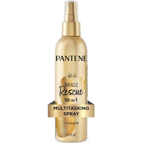 Pantene Miracle Rescue 10in1 Multitasking Spray - Heat Protection, Detangles, Repairs Damaged, Dry Hair, Improves Shine, Leave-In Conditioning Treatment with Keratin and Pro-Vitamin B5, 5.7 oz | Amazon (US)