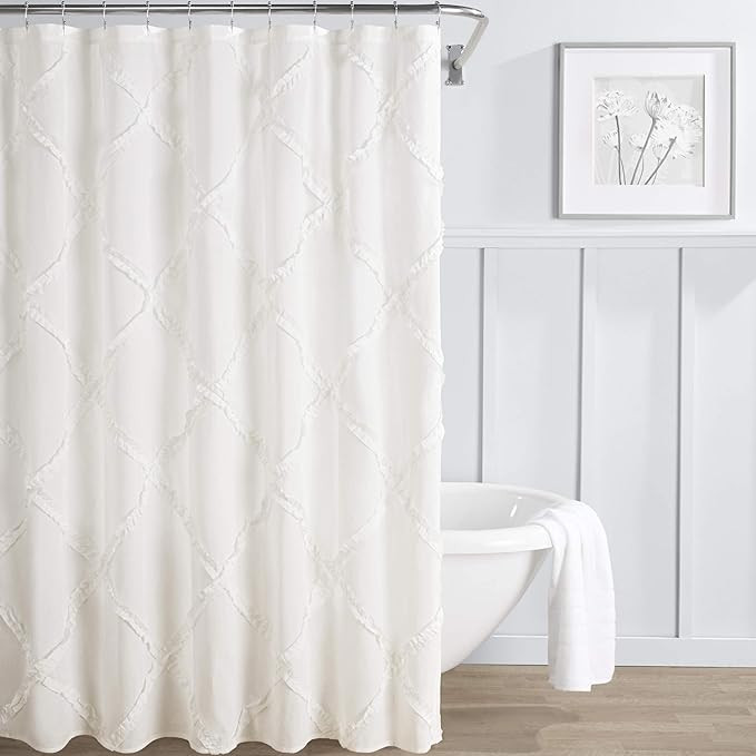 Laura Ashley Home | Adelina Collection | Modern Heavyweight Shower Curtain, Mildew & Mold Resista... | Amazon (US)