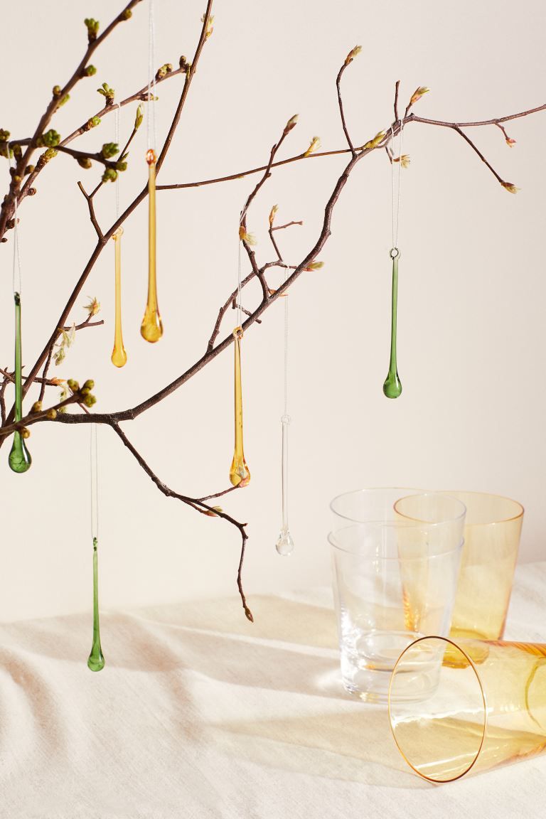 6-pack glass Easter decorations - Green/Yellow/Transparent - Home All | H&M GB | H&M (UK, MY, IN, SG, PH, TW, HK)
