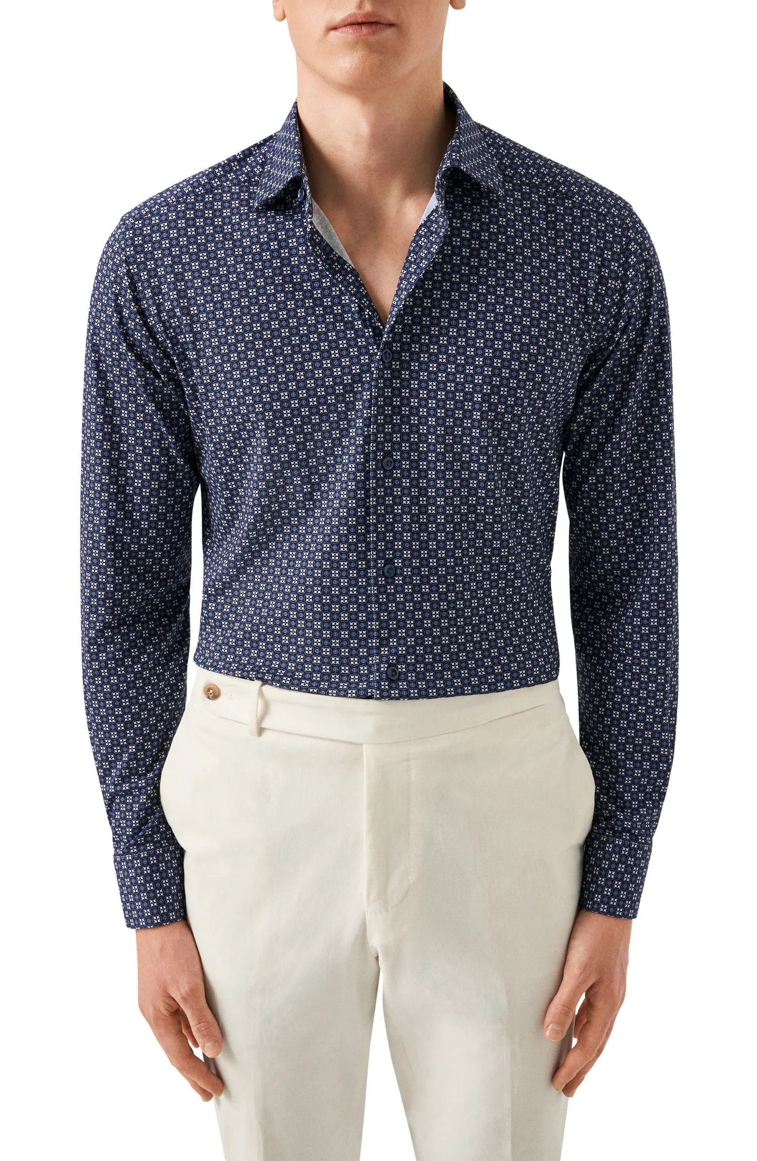 Slim Fit Medallion 4Flex Stretch Dress Shirt | Nordstrom