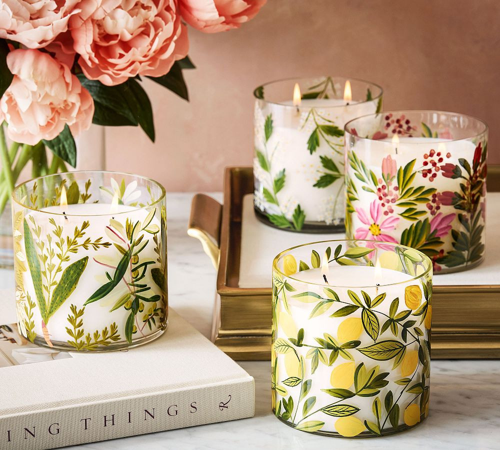 Hand Painted Flower Candle | Pottery Barn (US)