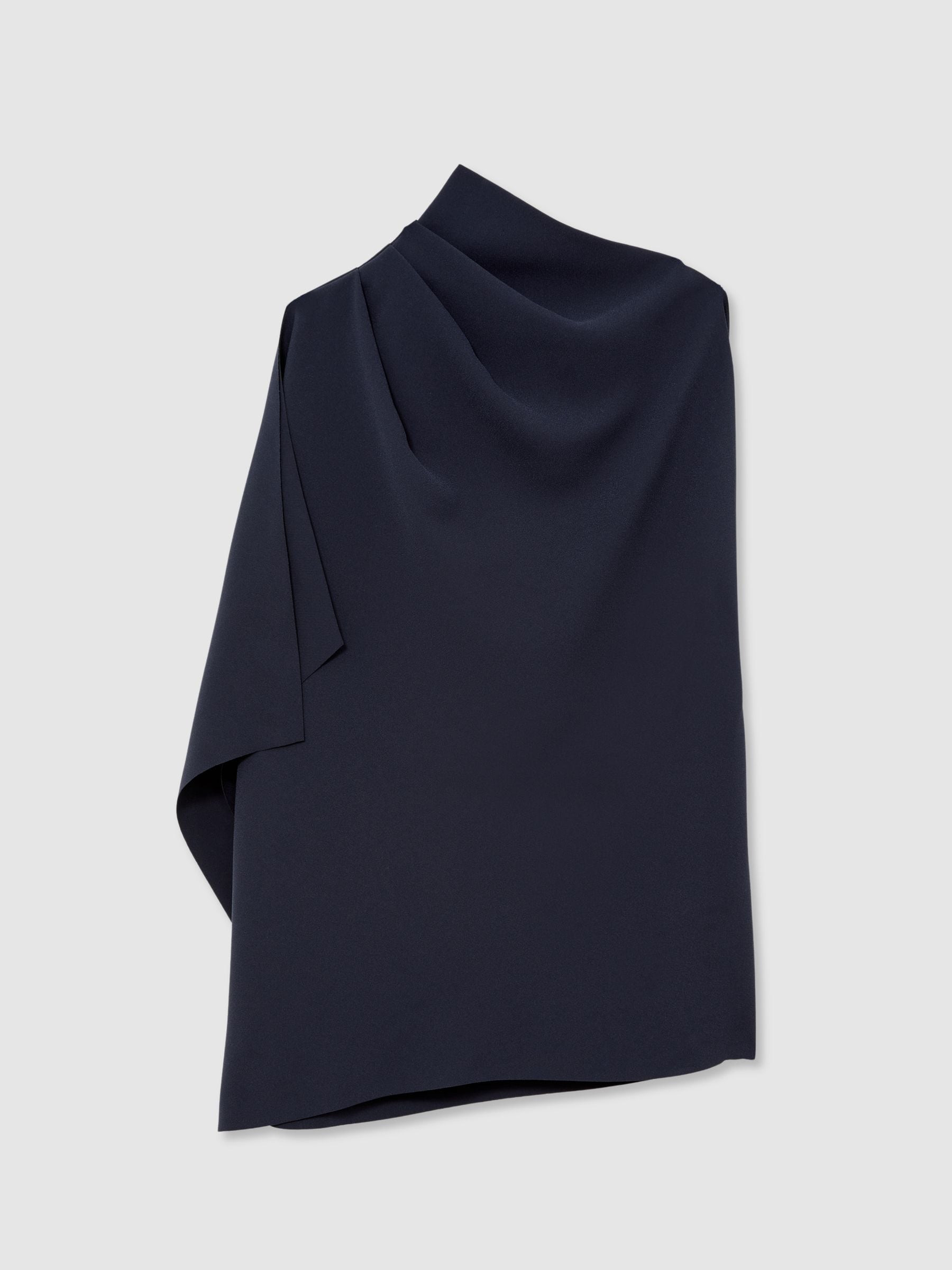 Reiss Reiss Navy Elle One-Shoulder Draped Top | Next US