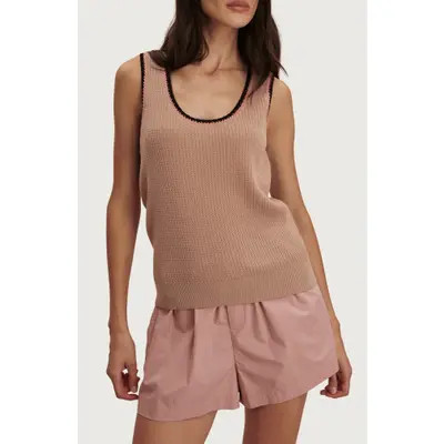 Varley Higson Cotton Knit Tank in Light Taupe at Nordstrom, Size Medium | Nordstrom