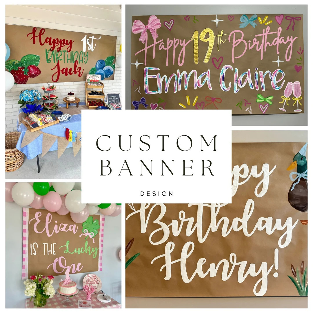 Painted Party Banner, Handpainted Sign - Etsy | Etsy (US)
