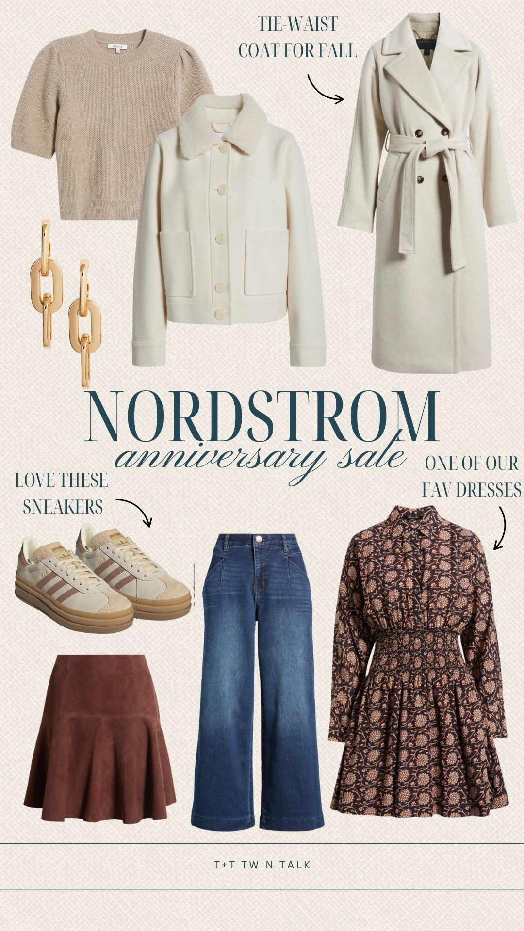 Still in stock at the Nordstrom Anniversary Sale: cozy neutrals, fall dresses, wide-leg jeans, and everyday sneakers. Shop the tie-waist coat, smocked mini dress, flared suede skirt, and high-rise denim for easy fall outfits. The Adidas sneakers and neutral knits are easy staples to mix and match all season.

#LTKSeasonal #LTKStyleTip #LTKSaleAlert