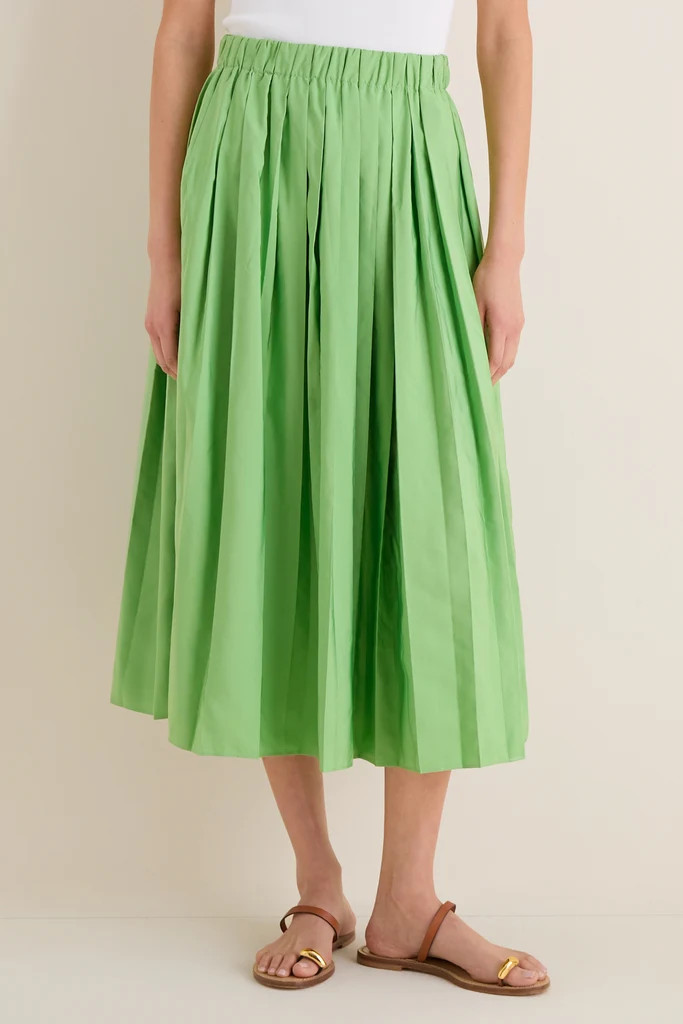 Pistachio Pleated Dixon Midi Skirt | Tuckernuck (US)