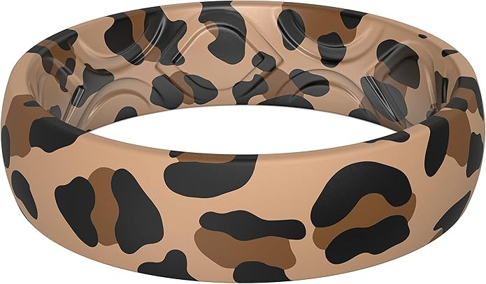 ThunderFit Silicone Rings Wedding Bands for Women, Printed Design, 1-Pack Breathable Rubber Engag... | Amazon (US)