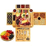Casafield Cheese Board Gift Set - Organic Bamboo Charcuterie Tray for Serving Fruit, Meat and Che... | Amazon (US)