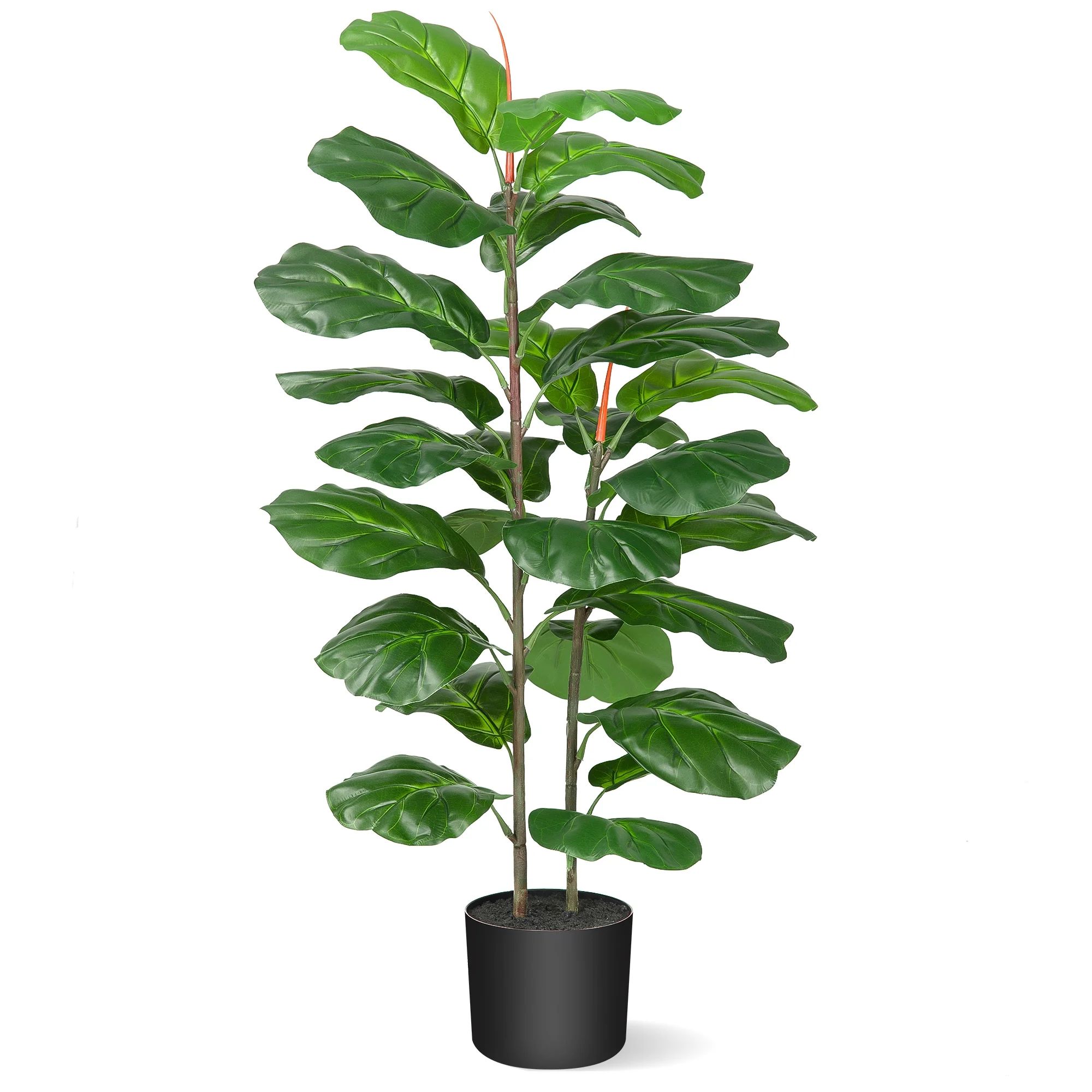 Yesfashion 39" Artificial Tree Fiddle Leaf Fig Plants Faux Plant for Home Office Indoor Outdoor D... | Walmart (US)