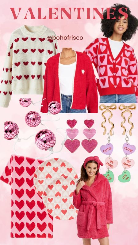 Valentine’s Day home accessories and clothes! Pink and red, hearts, vday, fun finds, budget, affordable, cute, trending 

#LTKmidsize #LTKhome #LTKSeasonal