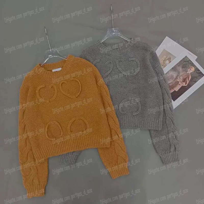 Luxury Cropped Sweater Women Round Neck Jumper Tops Long Sleeved Pullover Sweaters Daily Casual S... | DHGate