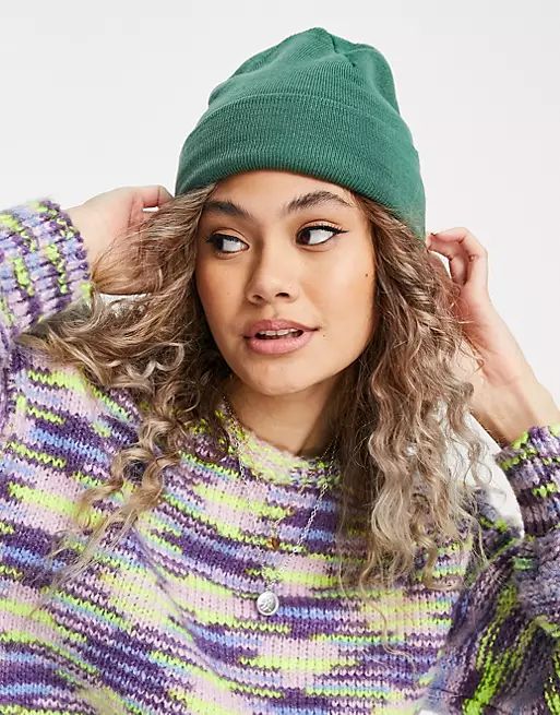 Weekday Hero recycled beanie in dark green | ASOS | ASOS (Global)