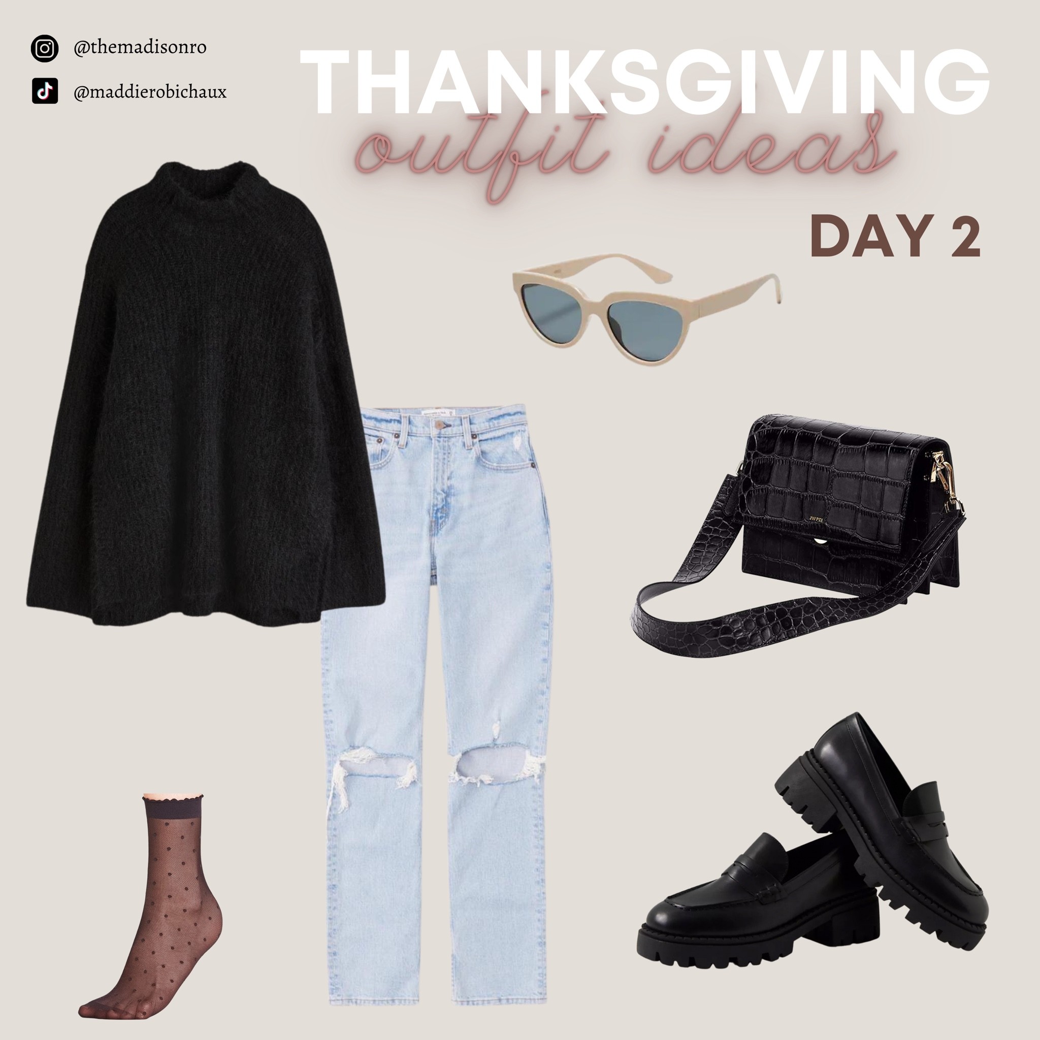 Day 2 of Thanksgiving Outfit Ideas! 
Simple Outfit, Thanksgiving Looks, Fall Outfits, GRWM, Loafers, Black Bag, Sweater 

#LTKHoliday #LTKsalealert #LTKunder50