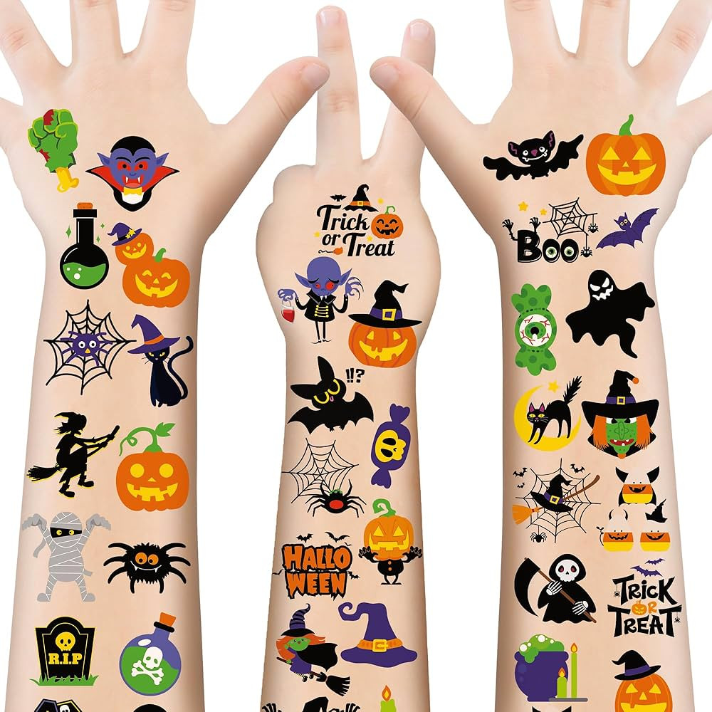 160 PCS Halloween Tattoos for Kids, Waterproof Assorted Halloween Party Favors for Trick or Treat... | Amazon (US)