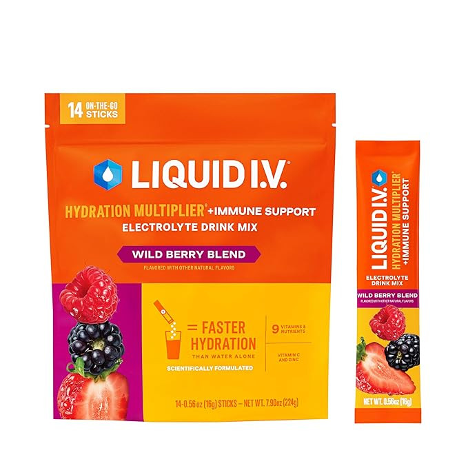 Liquid I.V.® Hydration Multiplier +Immune Support - Wild Berry Blend | Electrolyte Powder Drink ... | Amazon (US)