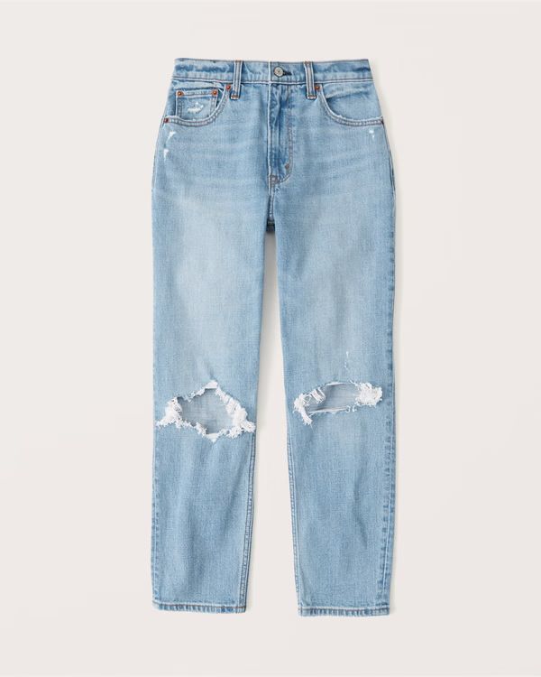 Women's Curve Love High Rise Mom Jean | Women's Bottoms | Abercrombie.com | Abercrombie & Fitch (US)