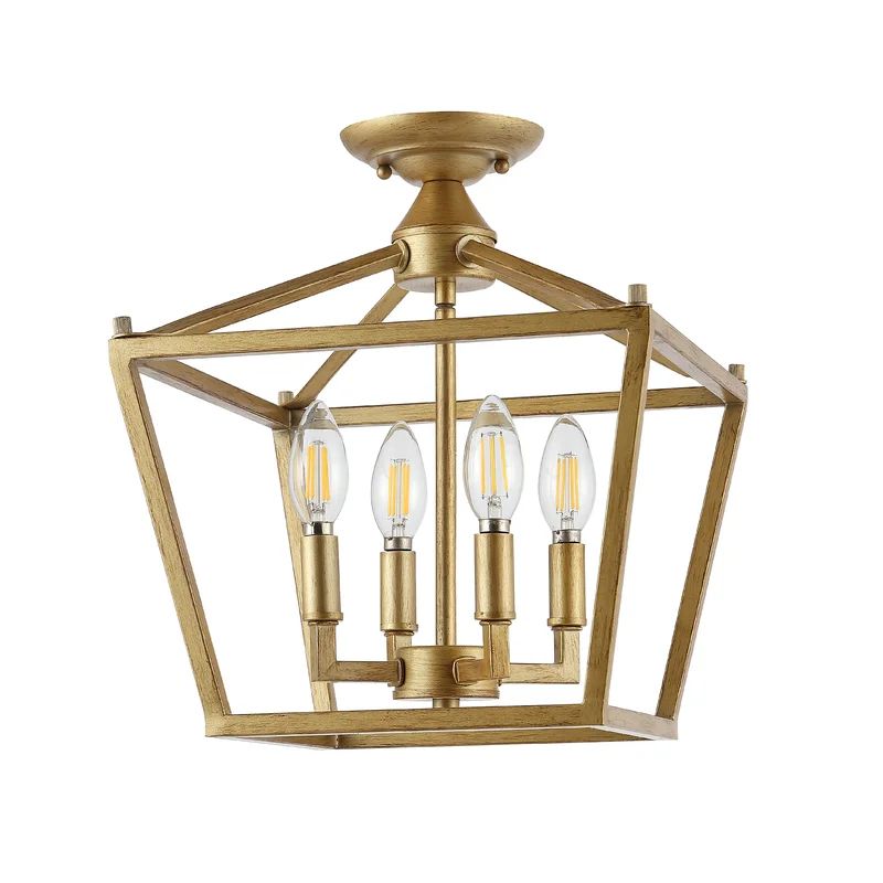 Medlock 4 - Light 12'' Lantern Geometric Semi Flush Mount | Wayfair North America