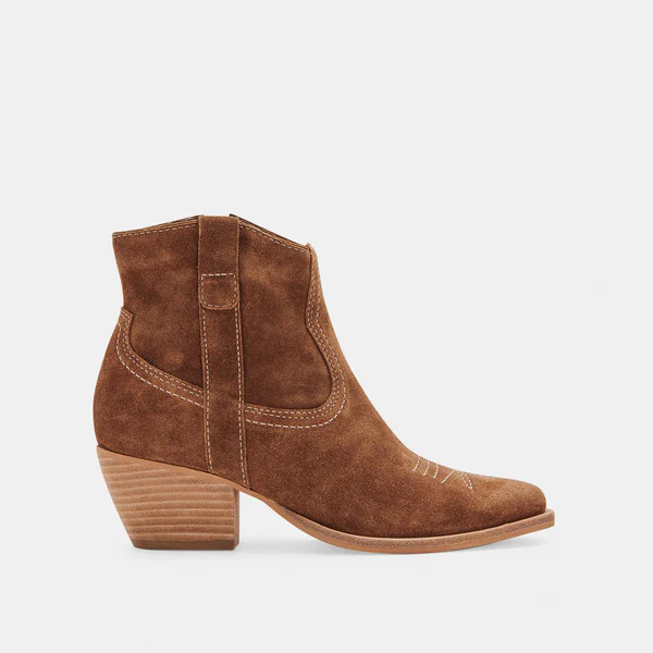 SILMA BOOTIES IN DK BROWN SUEDE | DolceVita.com