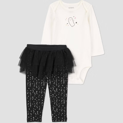 Carter's Just One You® Baby Girls' 2pc Ghost Tutu Set - Black/White 9M | Target