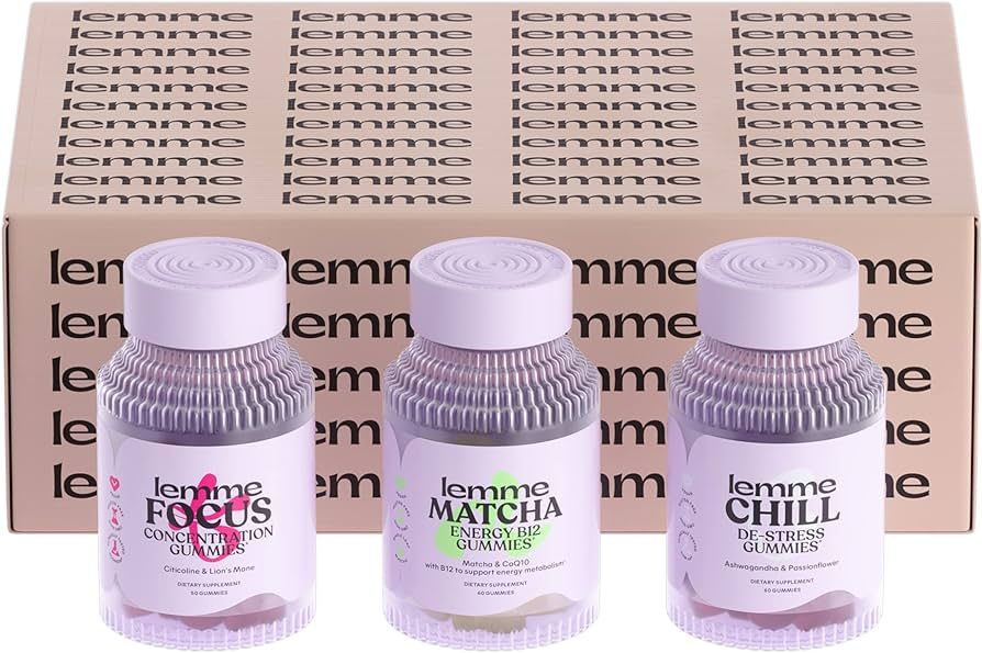 Lemme Essentials Bundle (Gift Box) - Matcha, Chill and Focus Gummies to Support Energy Metabolism... | Amazon (US)
