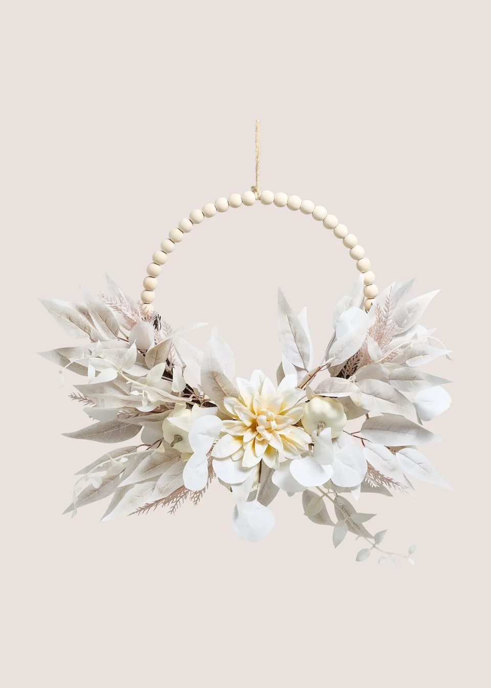Natural Pumpkin Beaded Wreath | Matalan (UK)