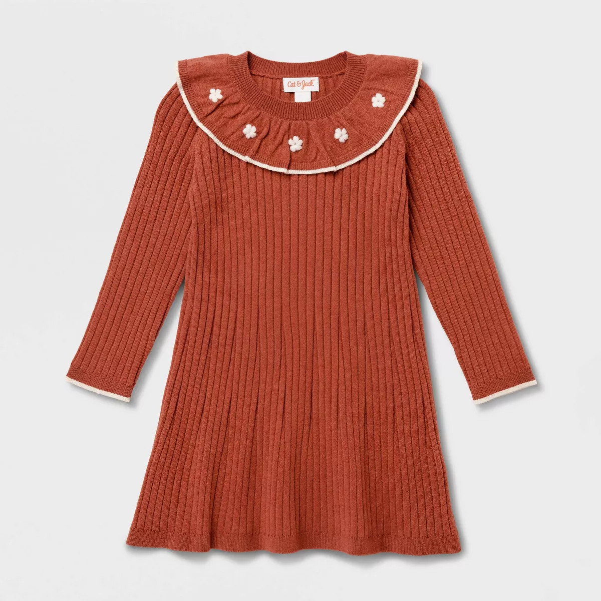 Toddler Girls' Embroidered Sweater Dress - Cat & Jack\u2122 Brown 4T | Target