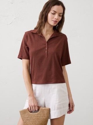 Textured Smocked Polo | Banana Republic Factory