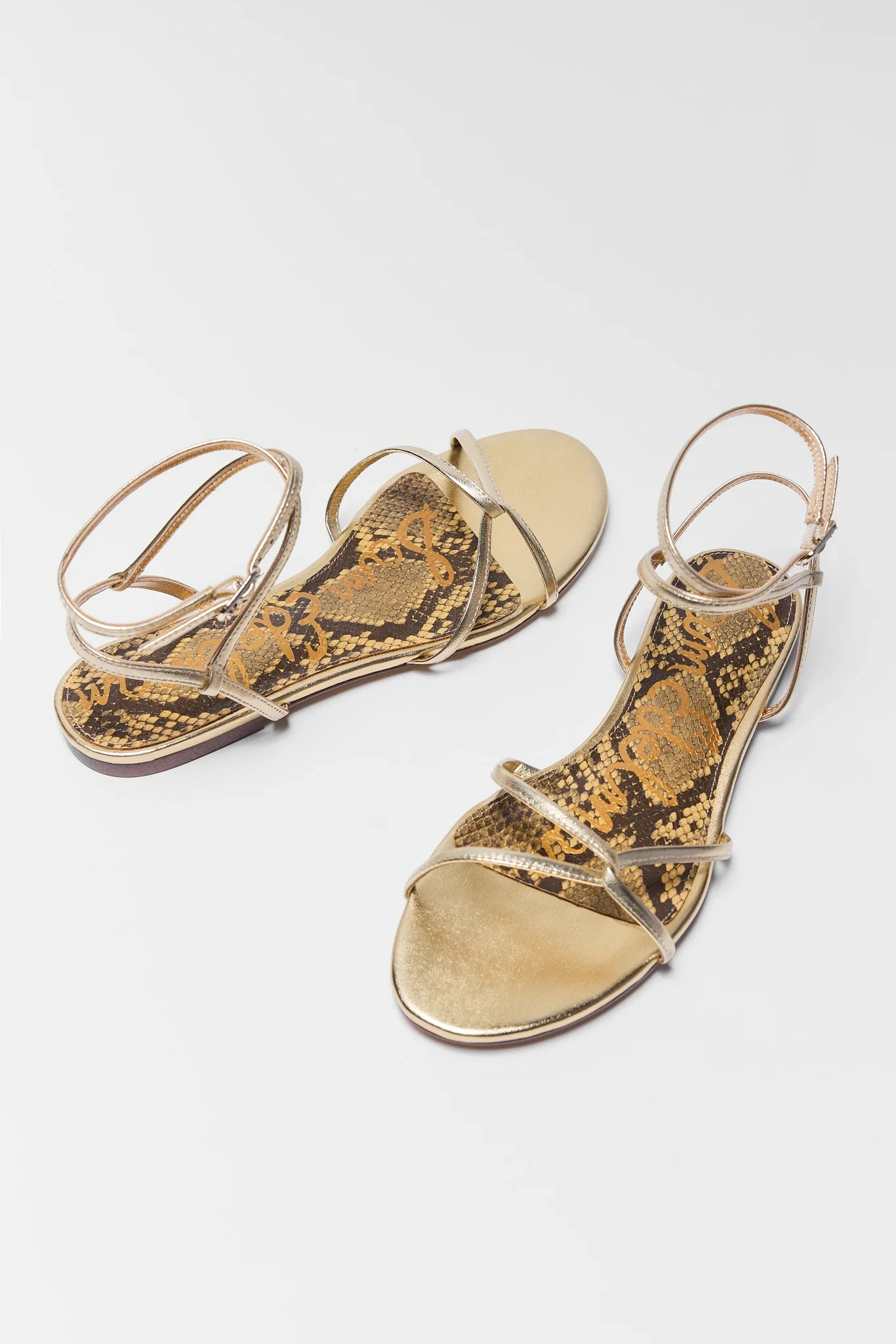 Ellina Gold Strappy Sandals | Avara