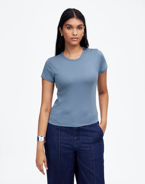 Drapey Rib Tee | Madewell | Madewell